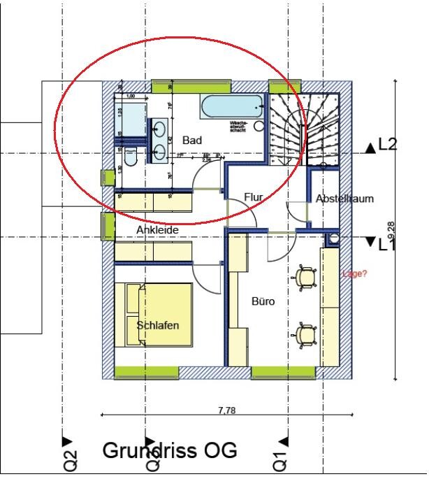 Upper floor plan: bathroom, hallway, dressing room, bedroom, office, storage room shown.