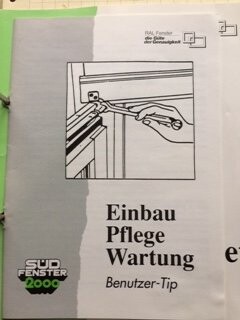 Window installation and maintenance: Hand operating window frame with instructions