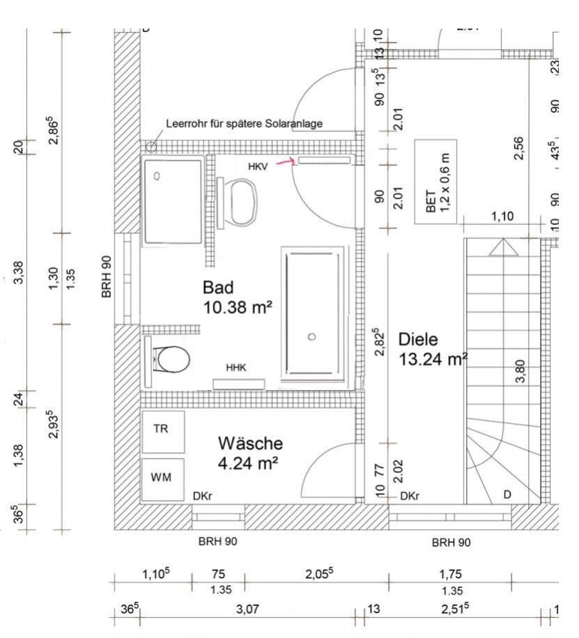 Floor plan: Bathroom 10.38 m² (112 sq ft), Laundry 4.24 m² (46 sq ft), Hallway 13.24 m² (142 sq ft)