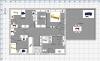 2D floor plan of a house with rooms and corridors, detailed layout