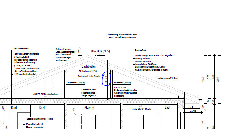 Architect’s plan of an attic floor with room layout, gallery, and staircase