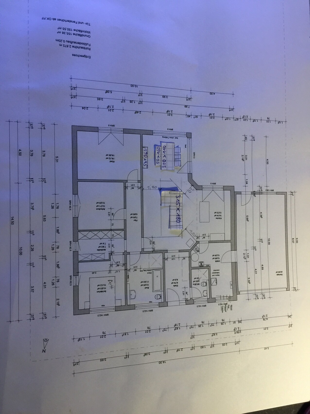 2D floor plan of a house with several rooms, hallways, and doors