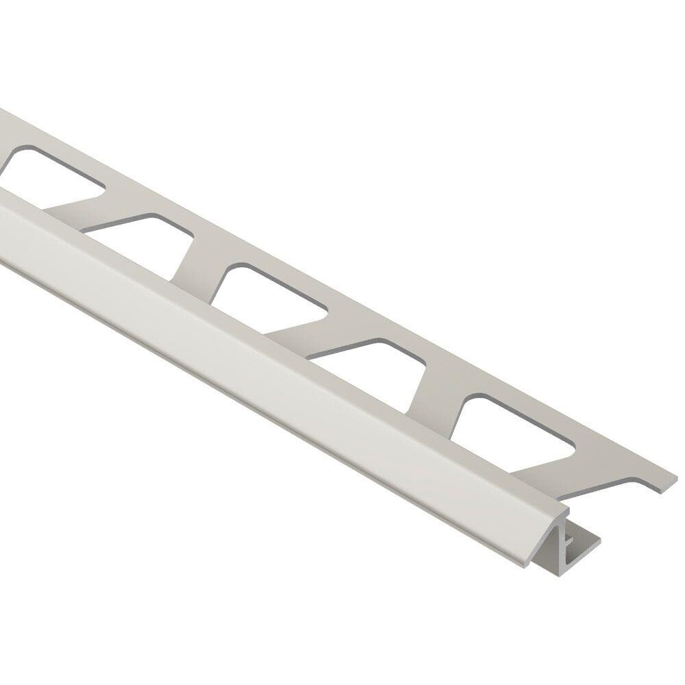 White interior finishing profile with rectangular cutouts as a cover rail.