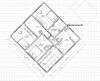 2D Grundriss eines Mehrzimmer-Hauses mit Fluren, Zimmern und Eingangsbereich