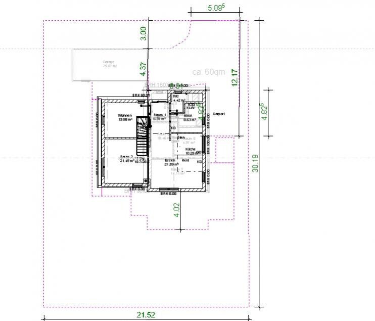 2D floor plan of a house with room layout and dimensions