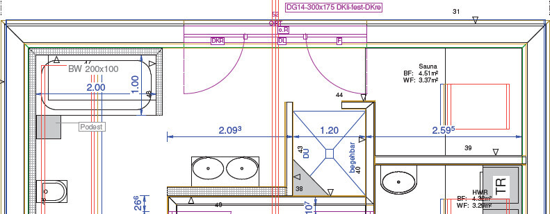 Floor plan of a house with bathroom, stairs, kitchen, and living areas