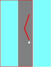Gray door frame against light blue background with red outline.
