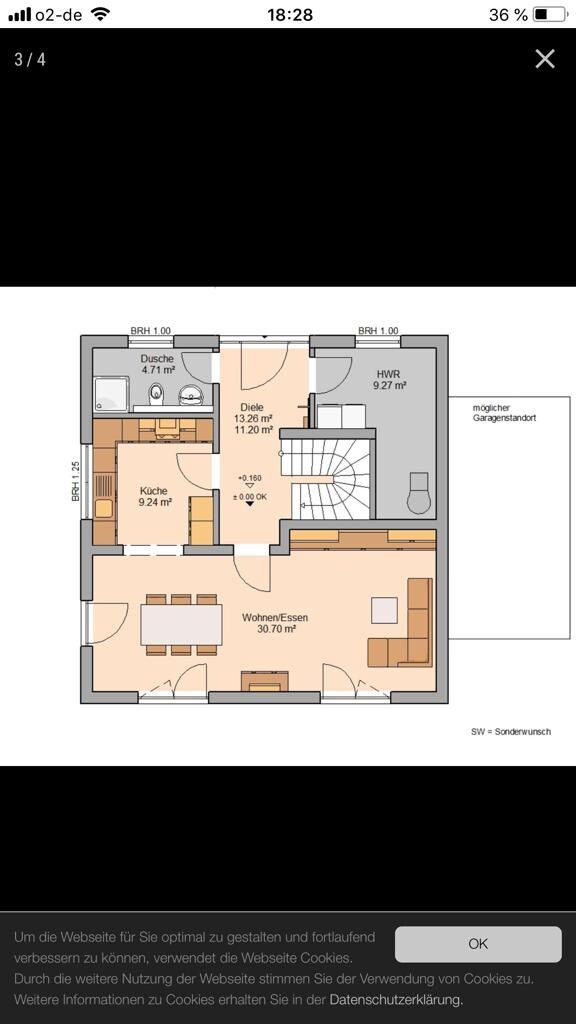 Ground floor plan: Entrance hall, kitchen, living/dining area, shower, utility room, and stairs.