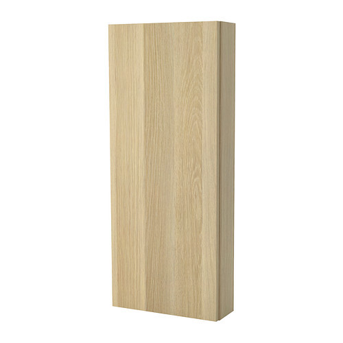 Light wood panel door front made of natural wood, rectangular panel