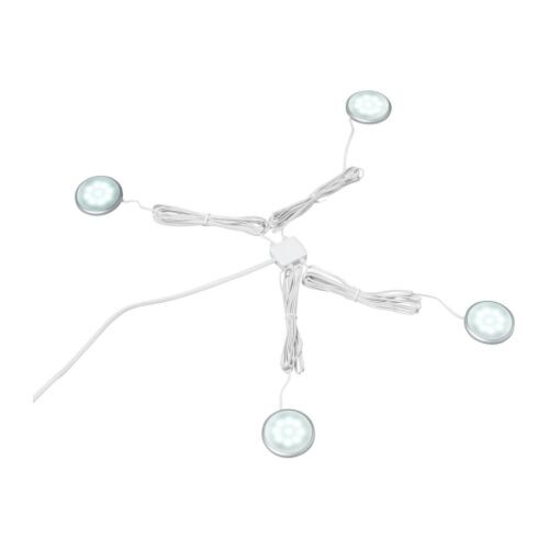 White LED string lights with round bulbs arranged in a star pattern.