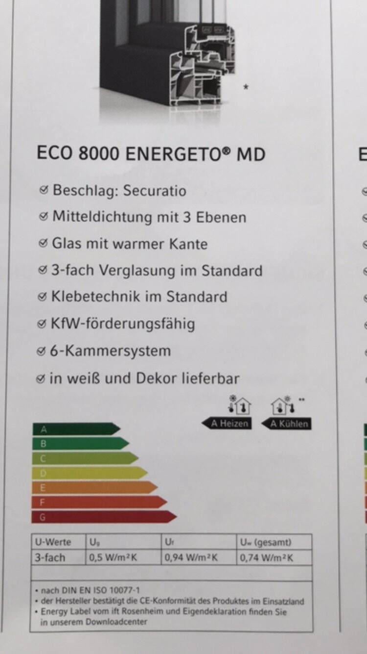ECO 8000 Energeto MD product page with feature list and energy efficiency scale