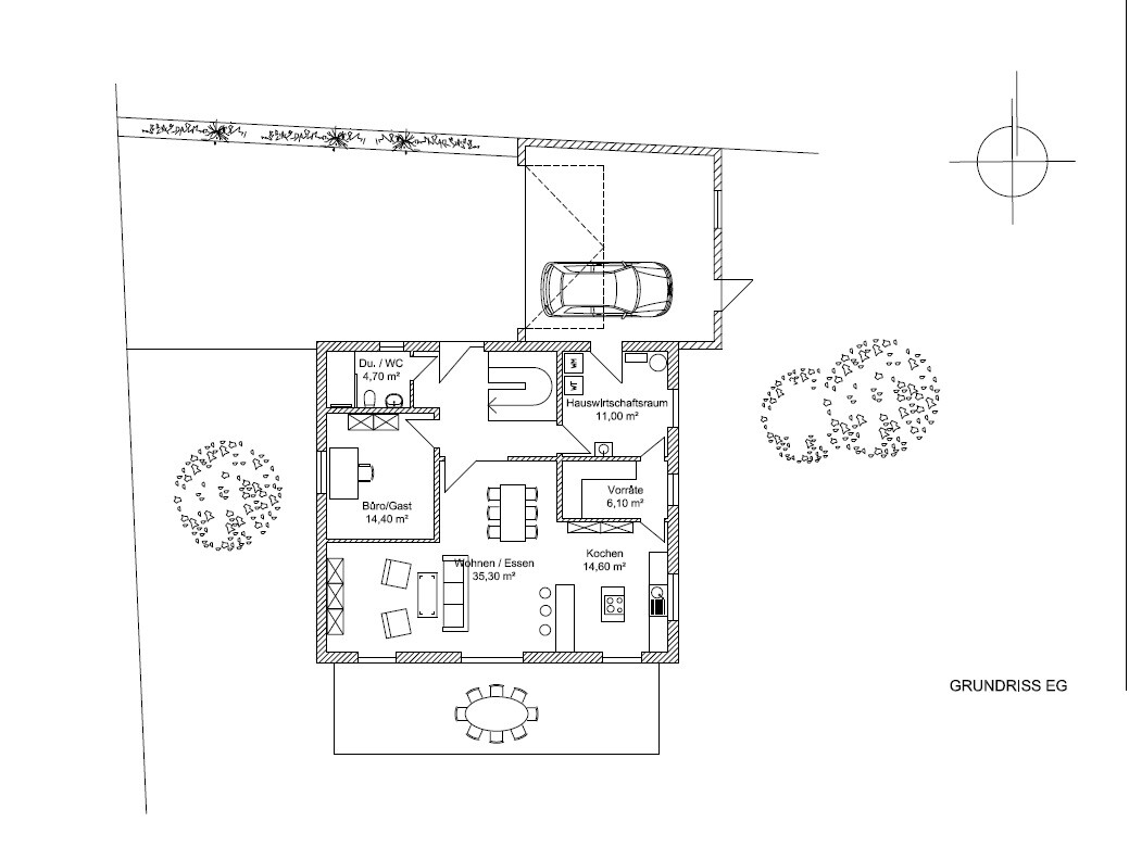 Ground floor plan: Living/Dining, Kitchen, Office/Guest, Shower/Toilet, Storage, Utility room, Garage