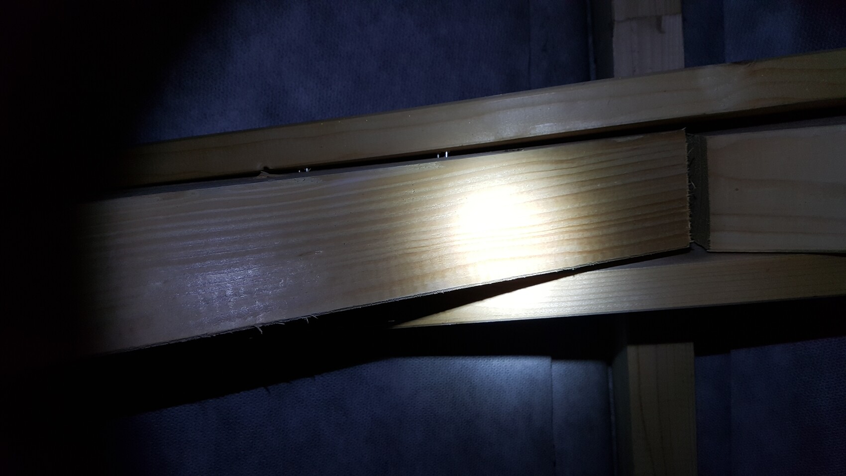 Visible wooden beams in the shell with timber components and structure