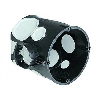 Black plastic conduit adapter with white seals and screw connections
