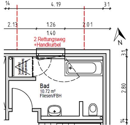 2D bathroom floor plan with bathtub, toilet, and sink