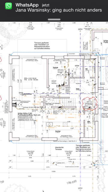 2D floor plan of a house with kitchen, living room, and terrace