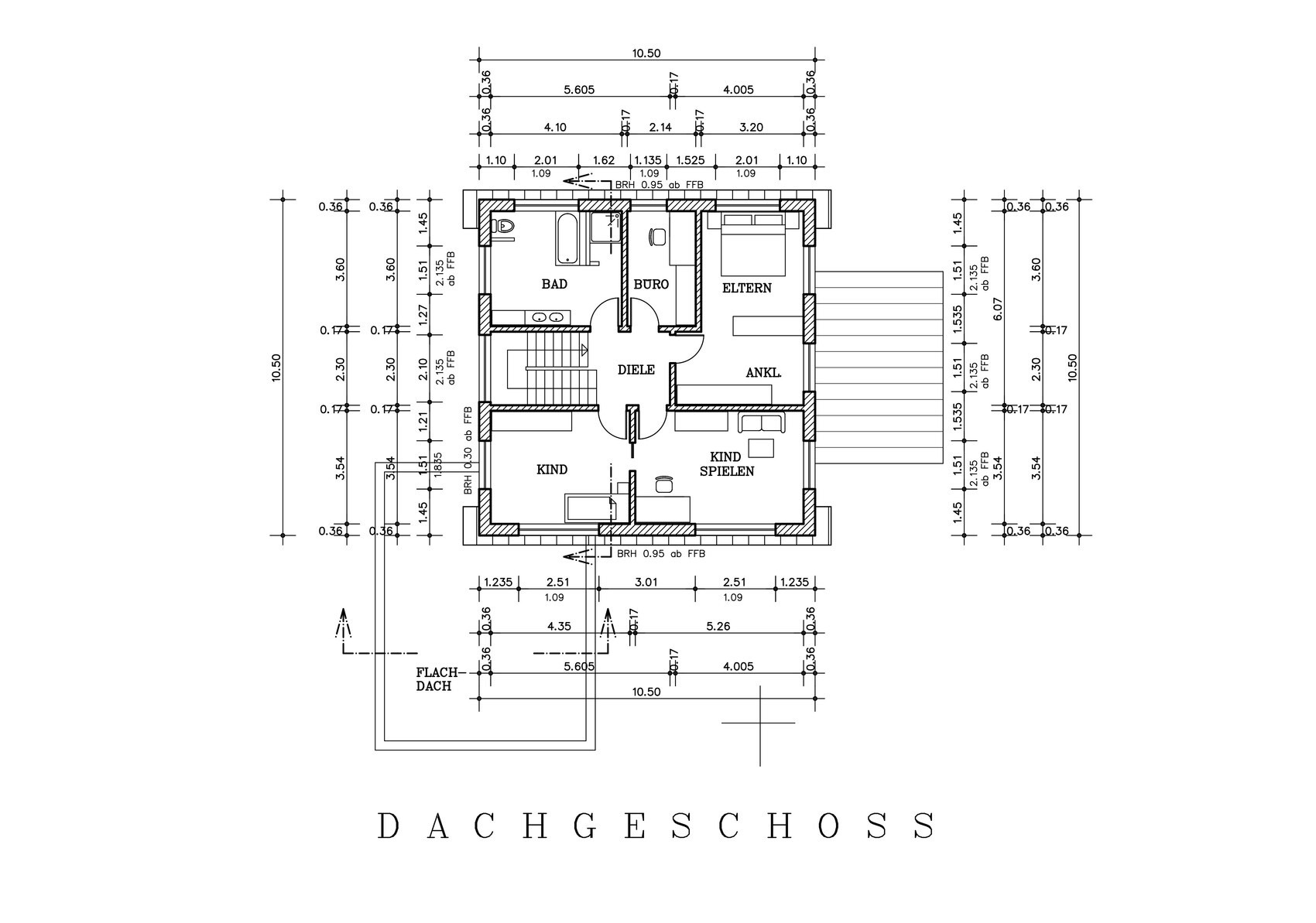 Attic floor plan with bathroom, office, master bedroom, walk-in closet, child and play area.
