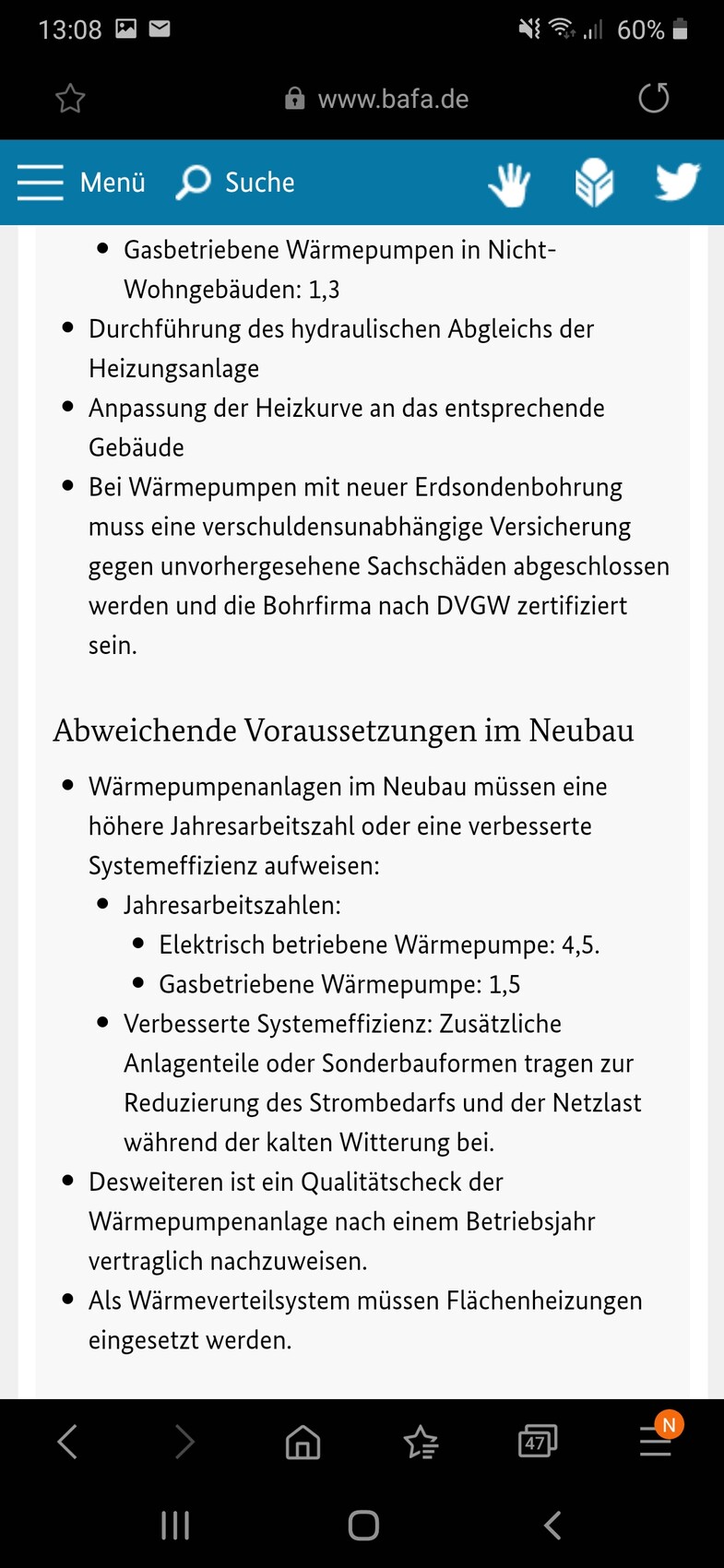 Textliste zu Wärmepumpen-Anforderungen im Neubau/Nichtwohngebäude