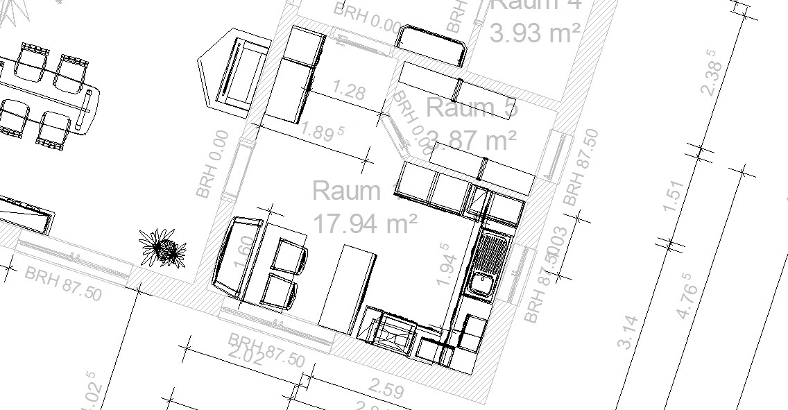 2D floor plan of a house with rooms and furnishings