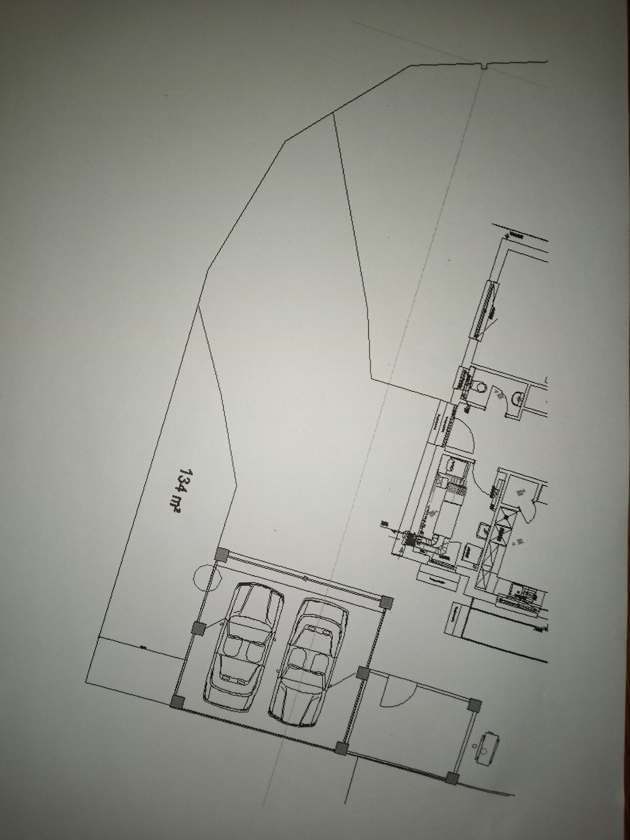 2D floor plan of a house with garage and visible interior layout