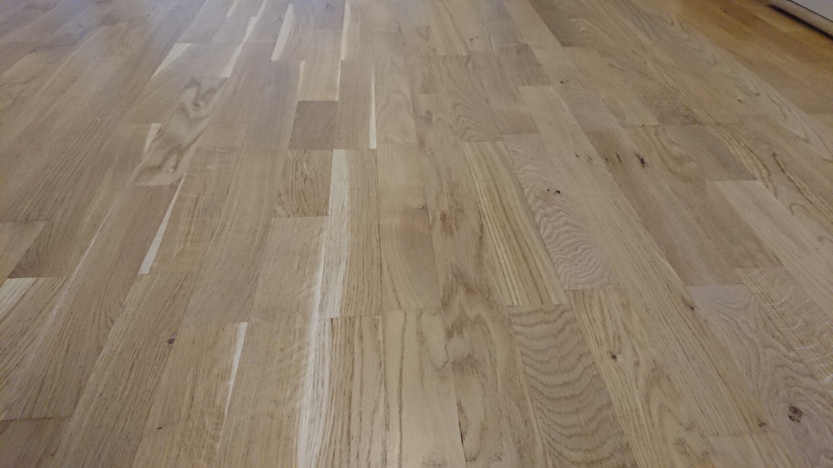 Light wood floor with planks indoors, visible grain and some scratches.
