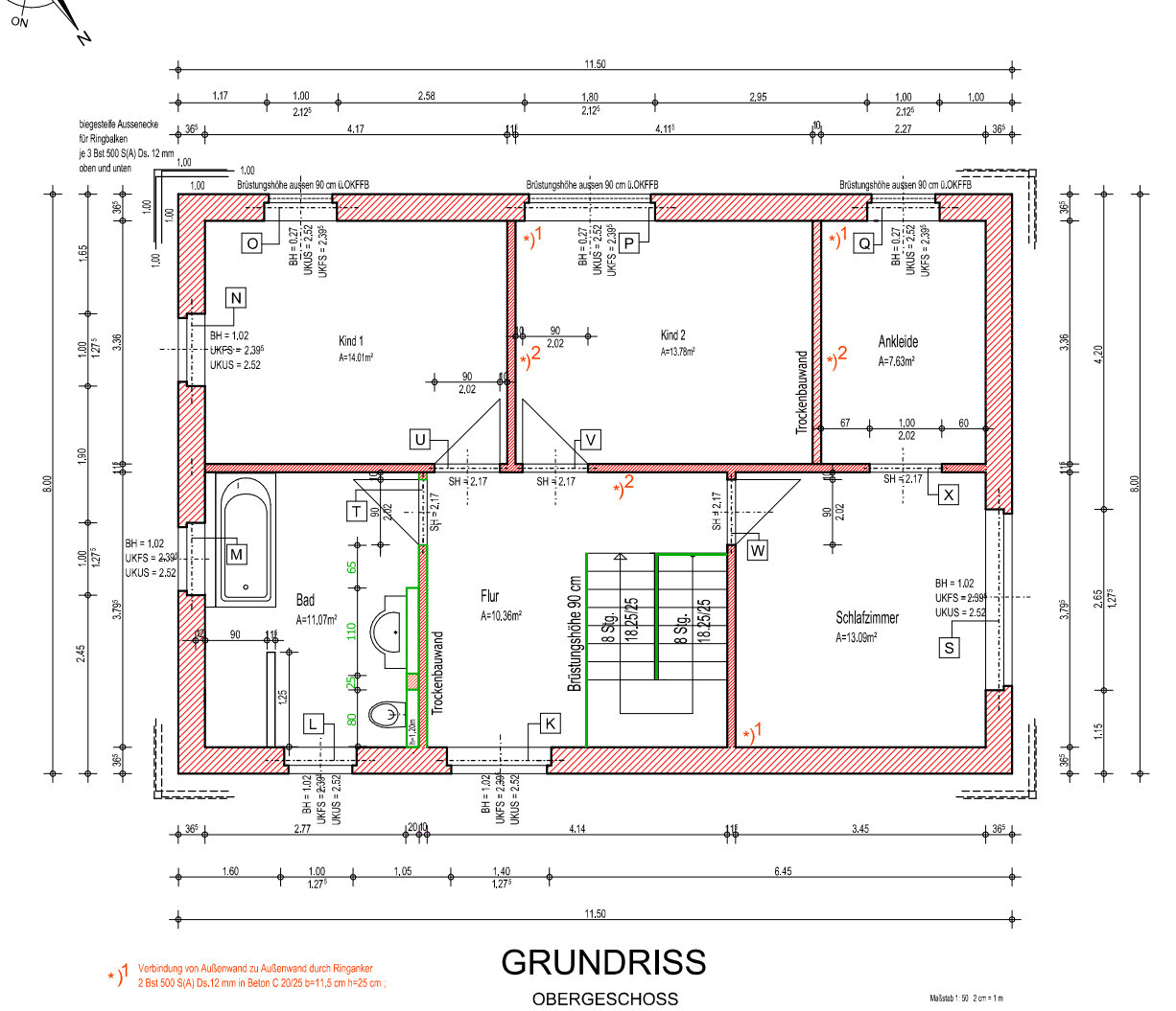 2D floor plan of the upper floor with bathroom, hallway, and bedroom