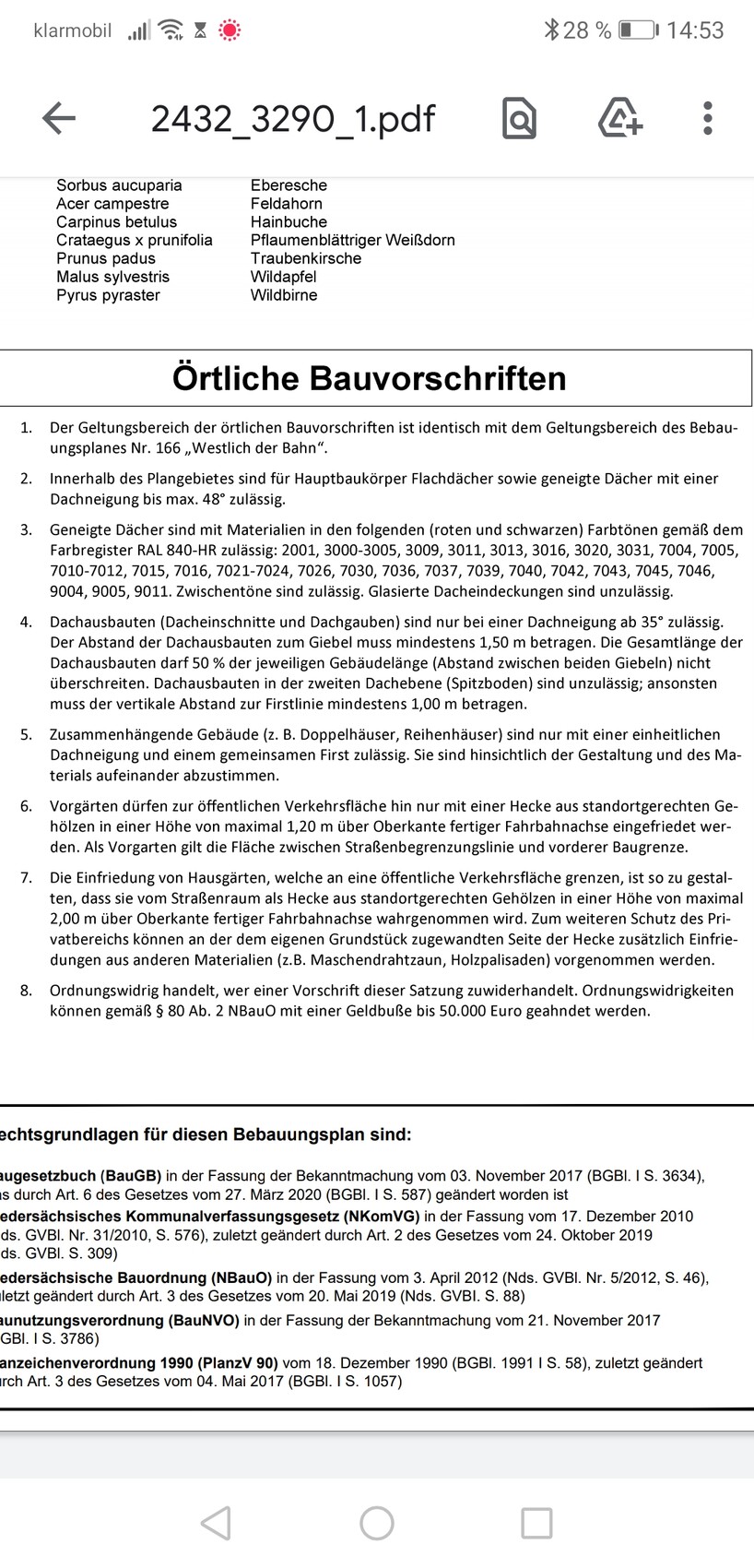 Seite eines Dokuments mit der Überschrift