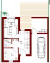 2D floor plan of a house with several rooms and garage