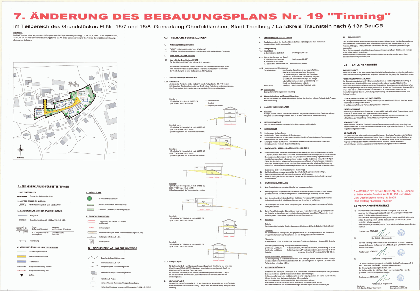 Land use plan No. 19 'Tinning': Map of the property, text and diagrams of the amendment.