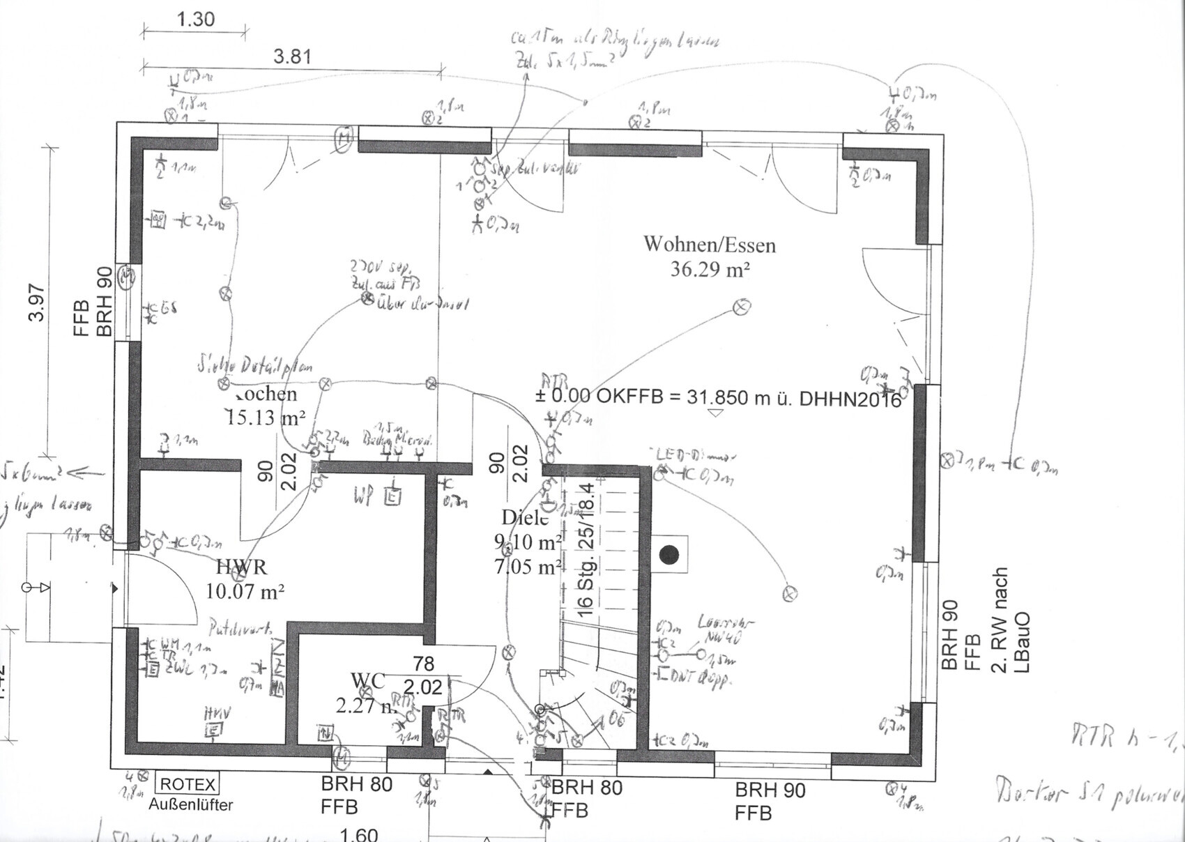 Floor plan of a house: Living/Dining, Kitchen, Hallway, Utility Room, WC, and Stairs.