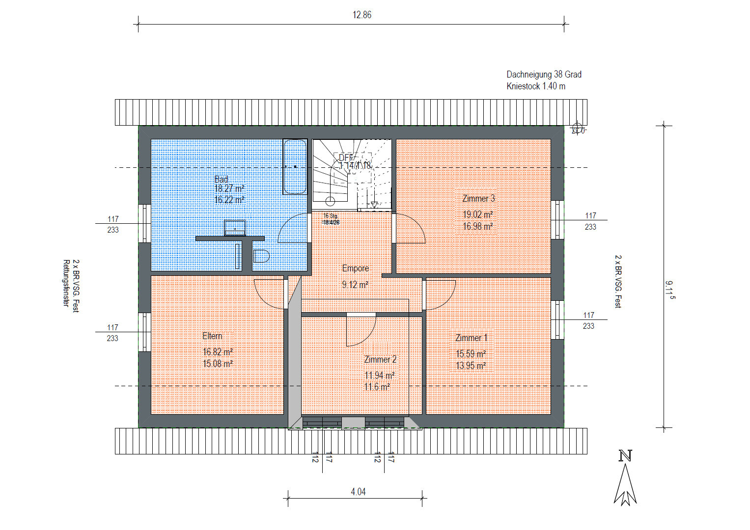 Floor plan of house: bathroom on left, master bedroom bottom left, rooms 1–3 and landing in the center.