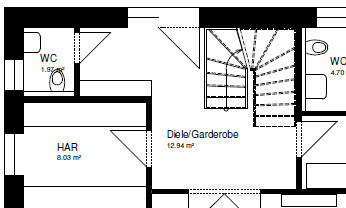 2D floor plan of a house with hallway, cloakroom, WC, and utility room