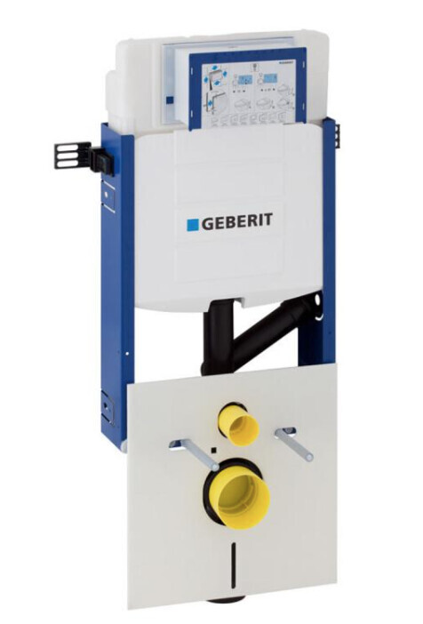 Geberit cistern with installation frame for wall-hung toilet, front panel visible