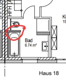 2D bathroom floor plan small bathroom with bathtub sink and toilet (6.74 m²)
