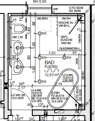 2D floor plan of a bathroom with toilet, bathtub, shower, and sink