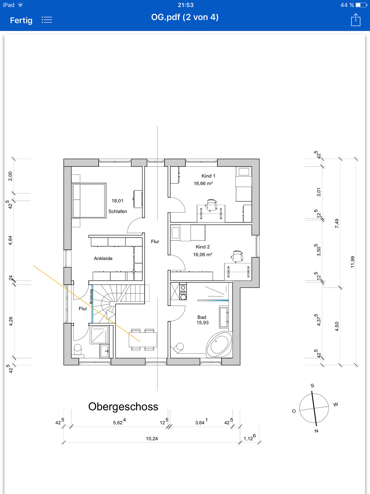 Upper floor plan: bedroom, walk-in closet, hallway, child 1, child 2, bathroom, staircase