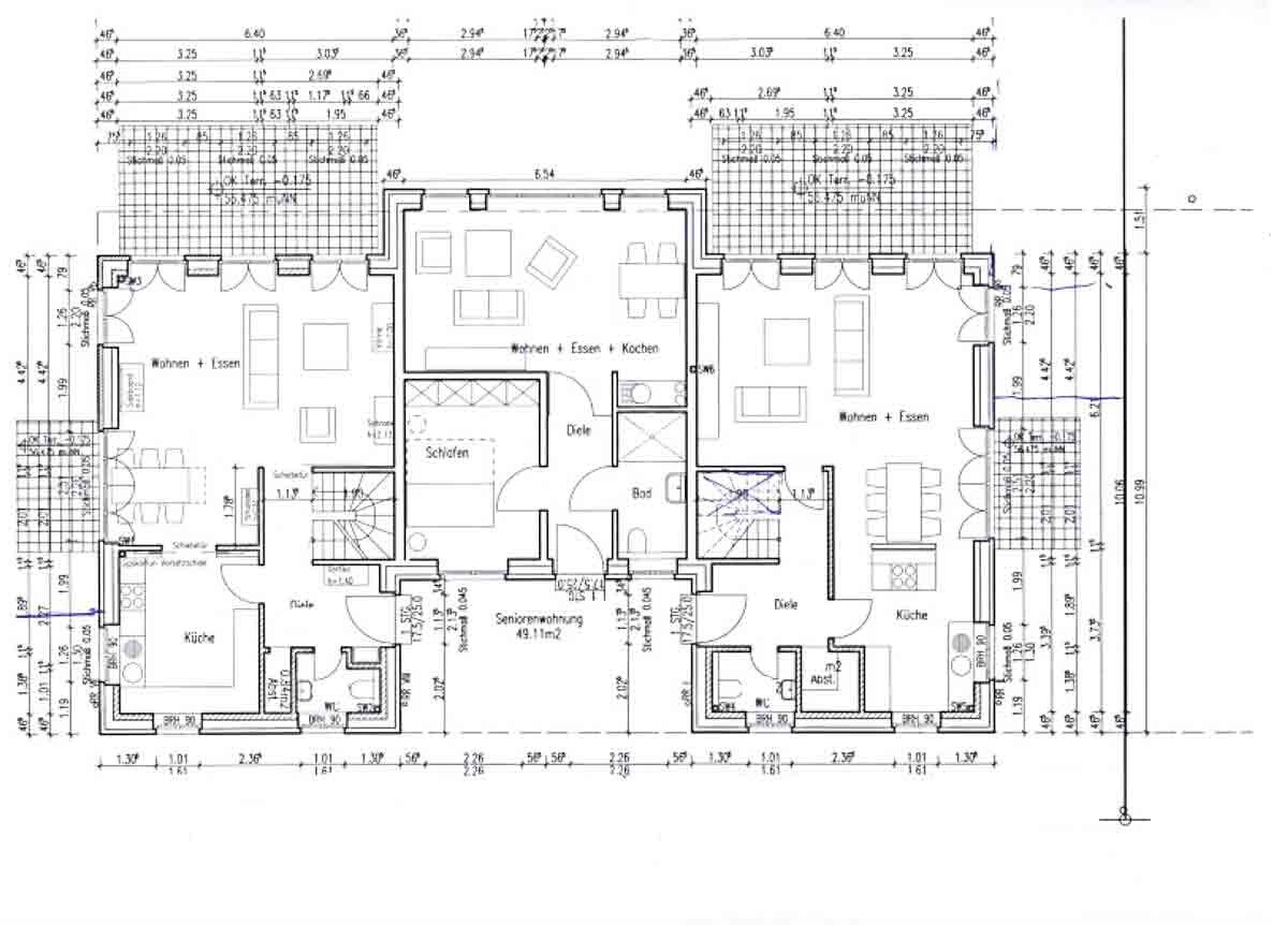 Floor plan of a house with kitchen, living room, bathroom, and bedroom
