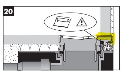Detailed cross-section of a door threshold with sealing and insulation